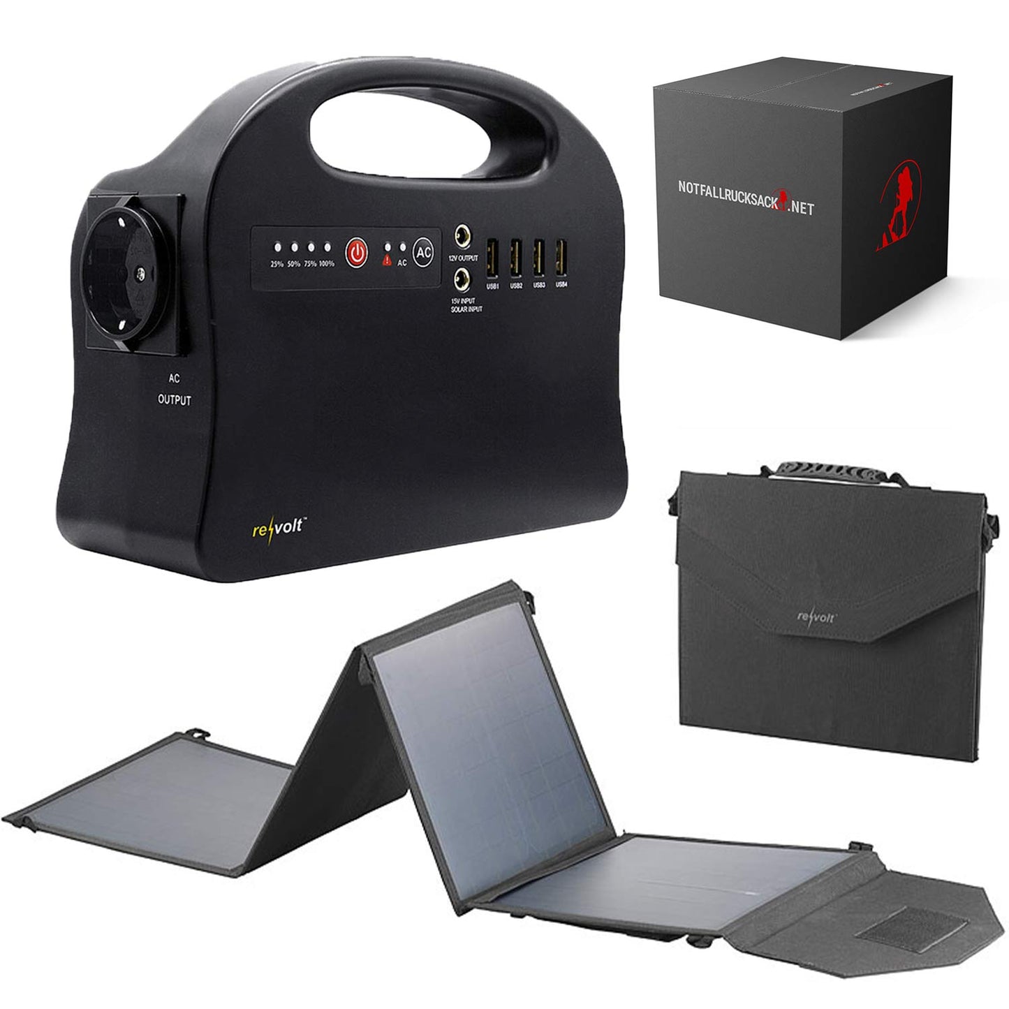 Premium emergency generator power bank with large solar panels 30000 mAh & 120 watt power station with socket