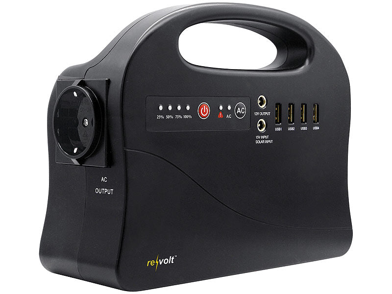 Premium emergency generator power bank with large solar panels 30000 mAh & 120 watt power station with socket