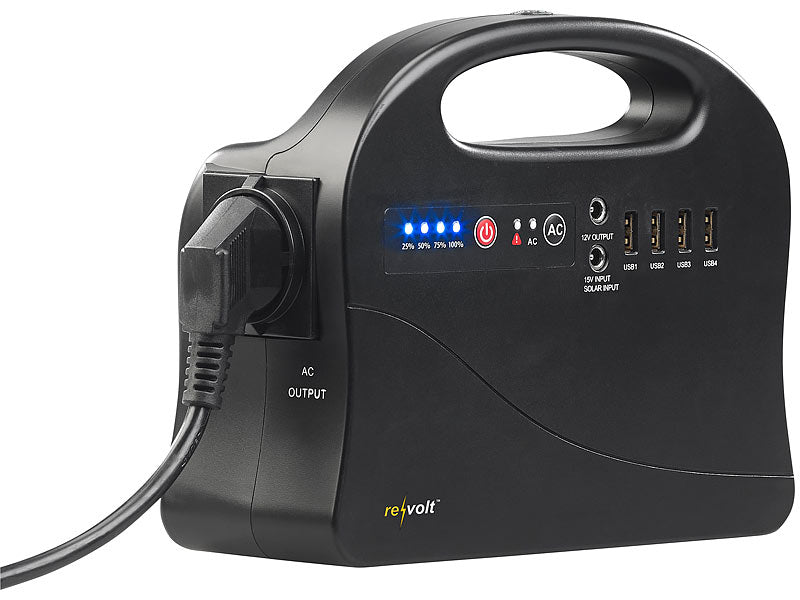 Premium emergency generator power bank with large solar panels 30000 mAh & 120 watt power station with socket