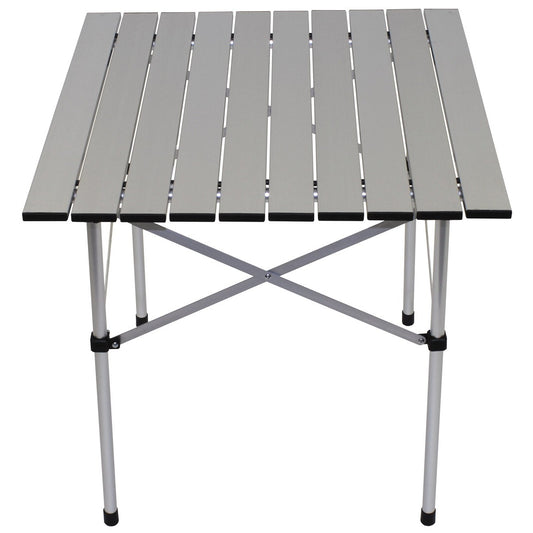 Camping roller table, aluminium, foldable frame