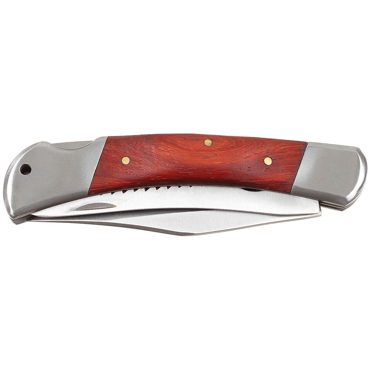 Folding knife, "Hunter", metal handle with wood inlay