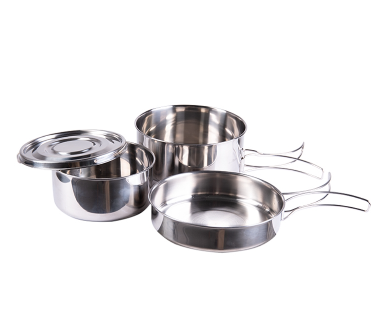 Chef's set steel / steel 4-piece. including pots, pan, plates, mugs