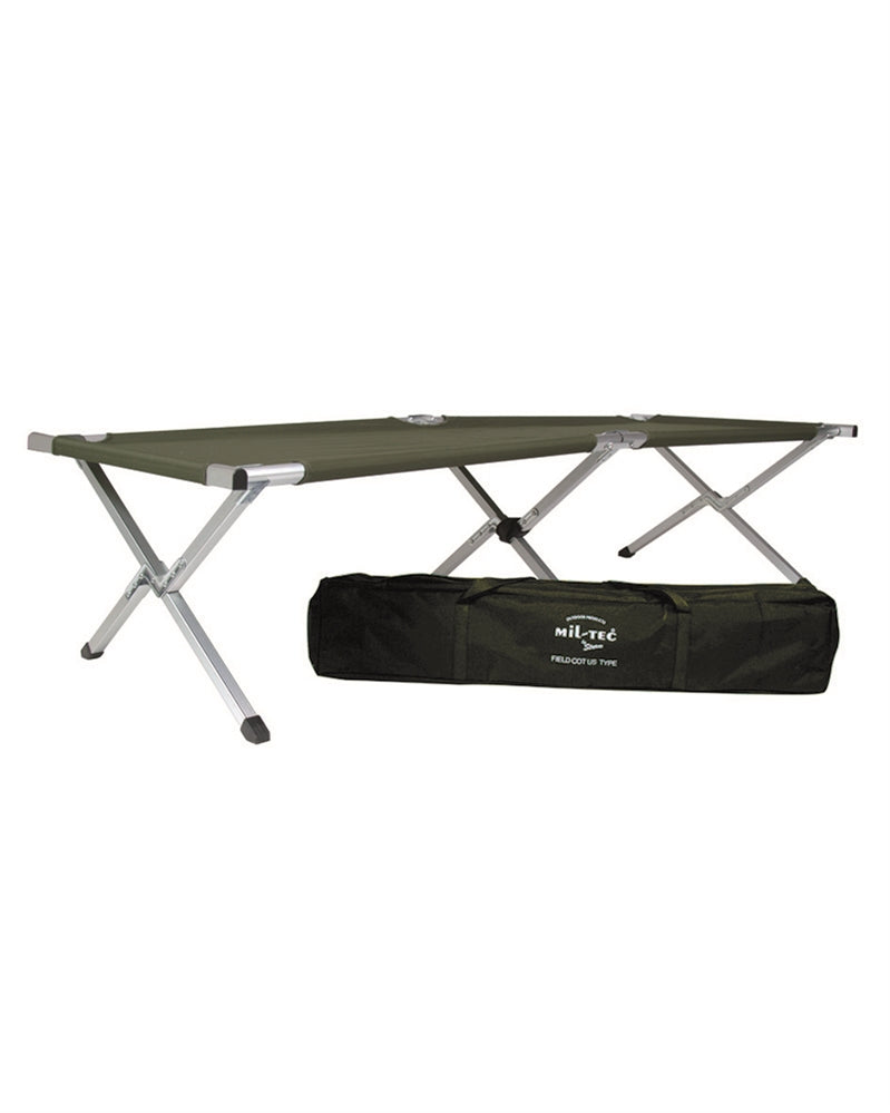 US camp bed with aluminum frame 190x65cm