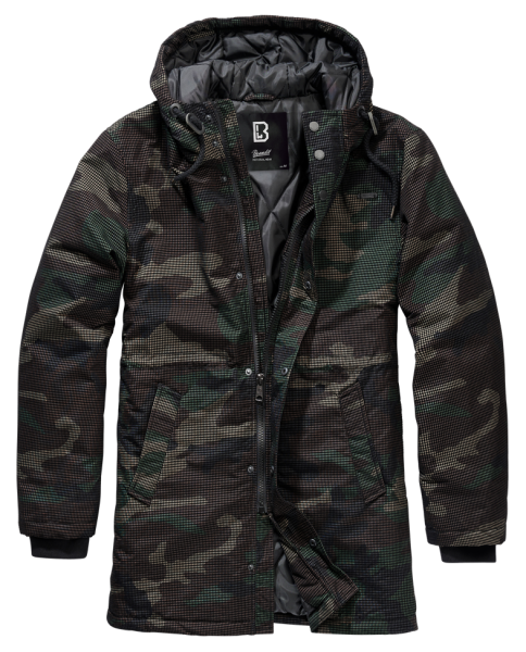 Grid camo parka