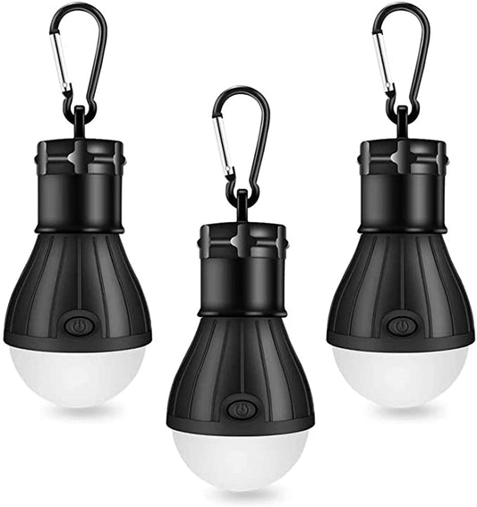 Winzwon Camping Lamp, LED Camping Lantern, Portable Tent Lamp Lantern Light Bulb Set-Emergency Light COB 150 Lumens Waterproof Camping Light for Camping Adventure Fishing Garage Power Outage (Pack of 3)