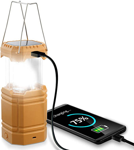 Solar Camping Hand Crank Lantern, Portable Ultra Bright LED Flashlight with Rechargeable Battery