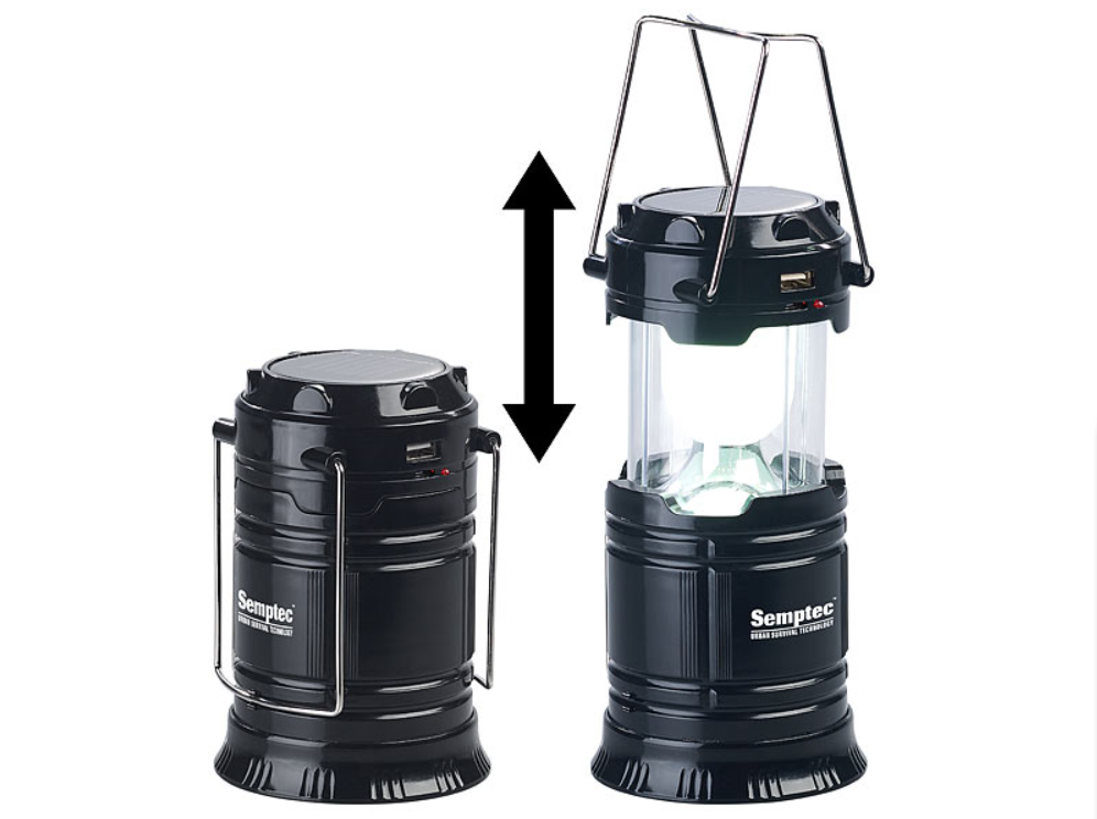 3 in 1 light - emergency light - solar/LED lamp - 80 lumens - camping lantern - emergency power source - lamp with power bank function - emergency provision - emergency charger