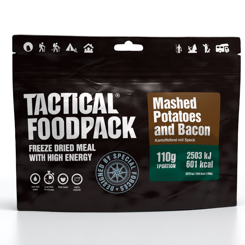 Mashed potatoes with bacon - 110 grams - main course/entree - meal - emergency ration/emergency food - emergency ration/emergency food - emergency pack/meal pack - food ration - survival ration - survival food - nutrients/nutrition